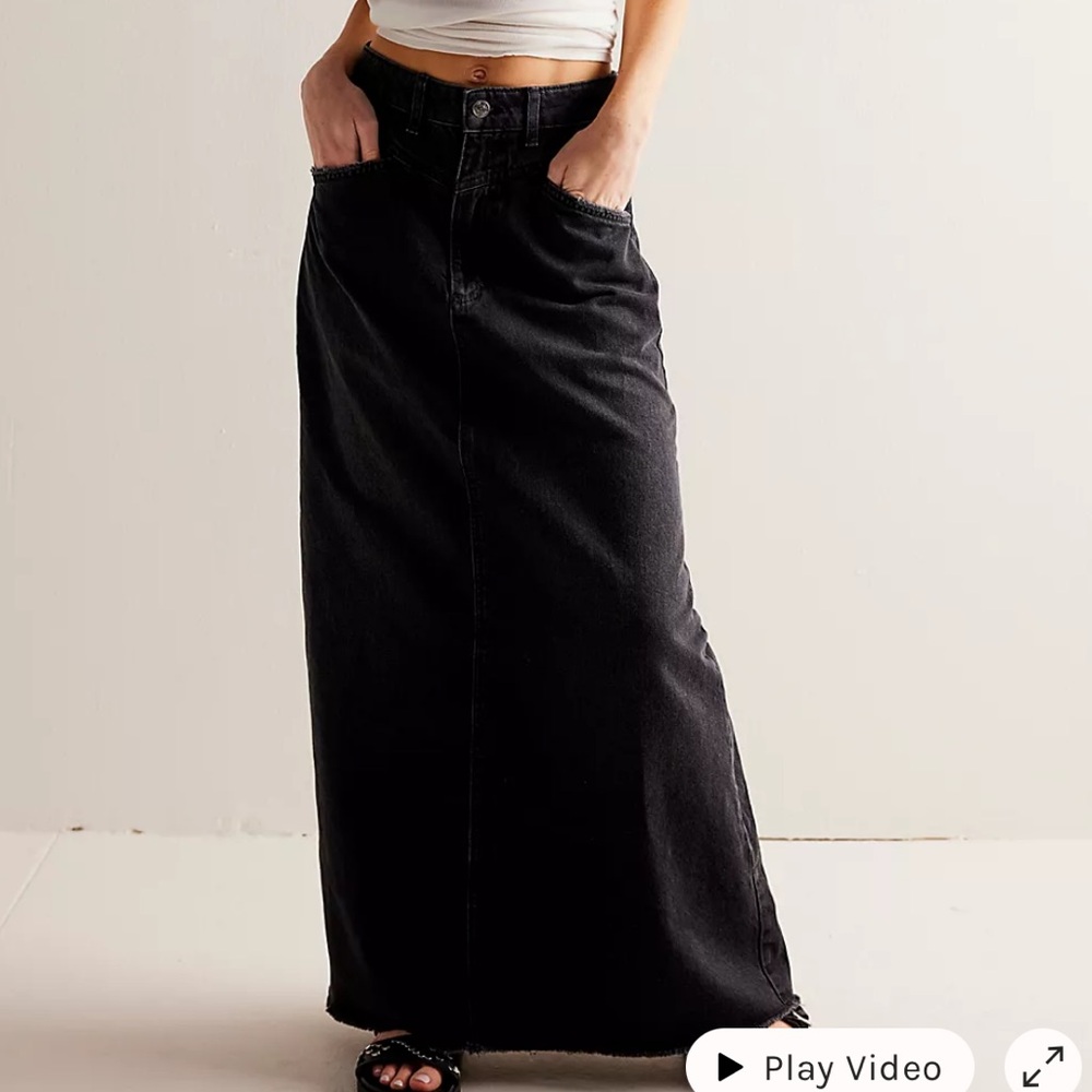 We The Free Black Maxi Skirt